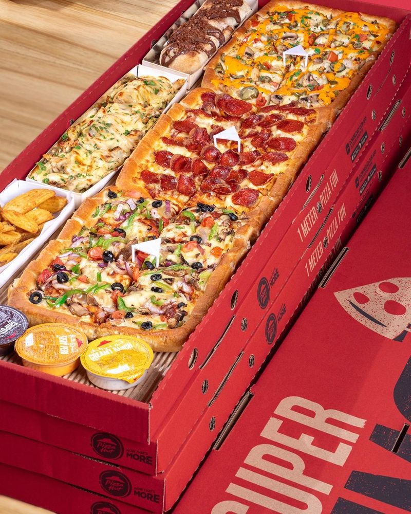 Pizza Hut Super Limo one-metre pizza in its box